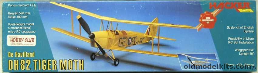 Hacker DH-82 Tiger Moth - 23 Inch Wingspan For Rubber / CO2 / R/C, 2303 plastic model kit